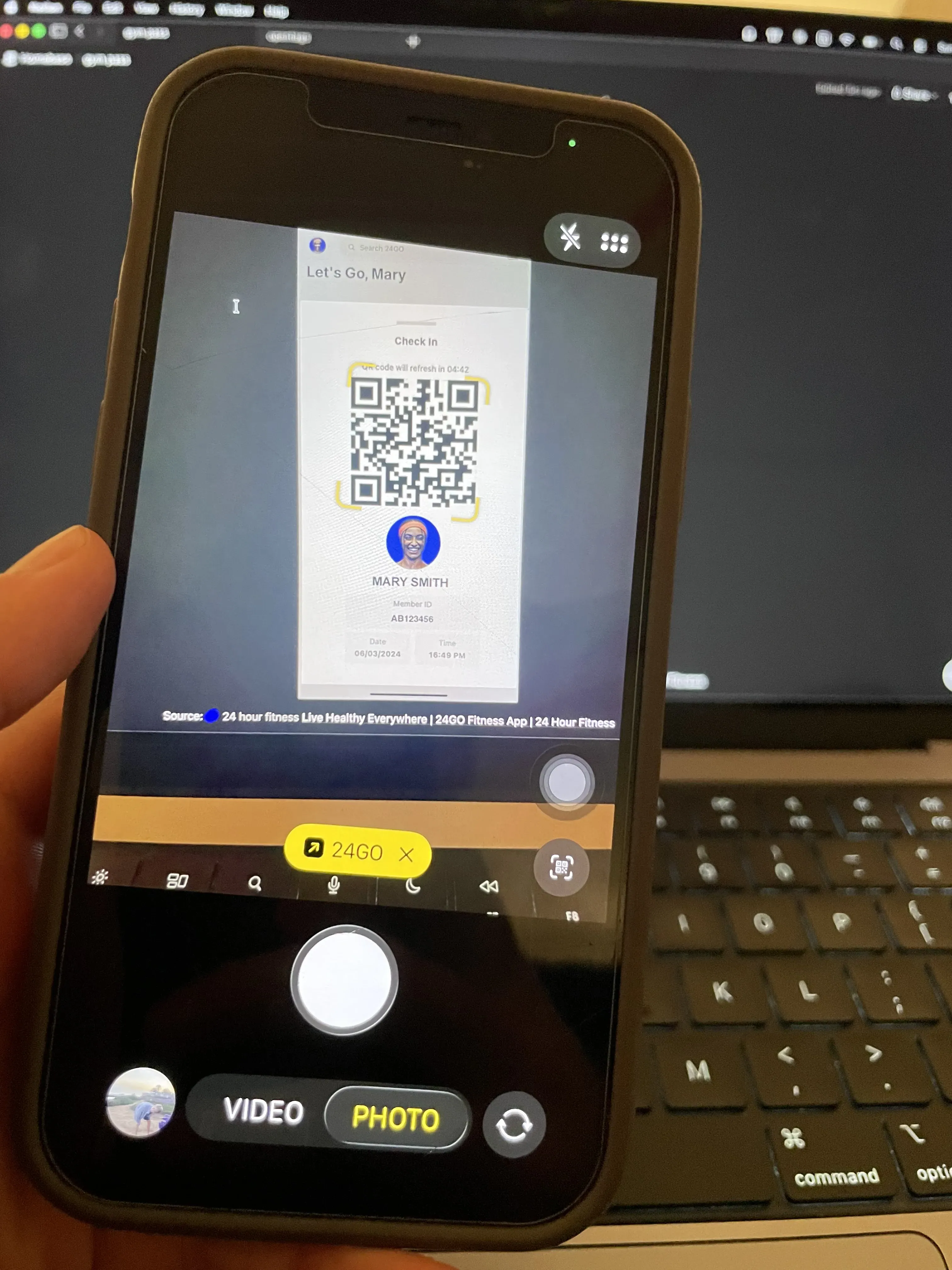 scanning the qr code